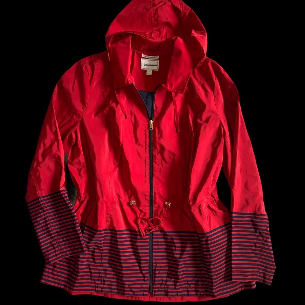 Charter Club Red & Navy Water Resistant Jacket